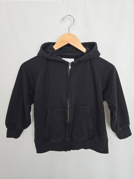 Zara Black Zip Hoodie • 7-8 years