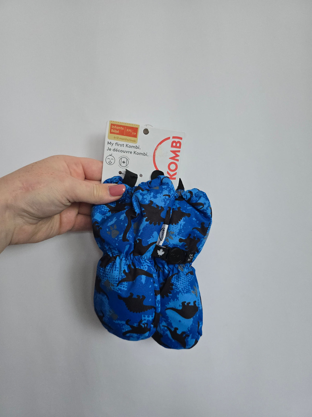 NEW Kombi Blue Dinos Mittens • 6-12 months