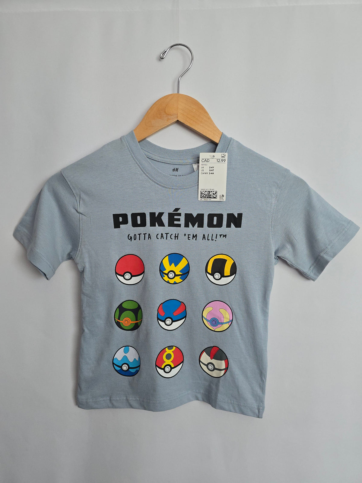 NEW H&M Pokemon Blue Tee • 2-4 years