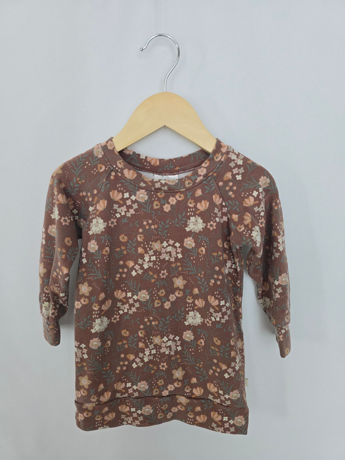 Jax & Lennon Autumn Floral Terry Tunic Sweater Dress • 18-24 months