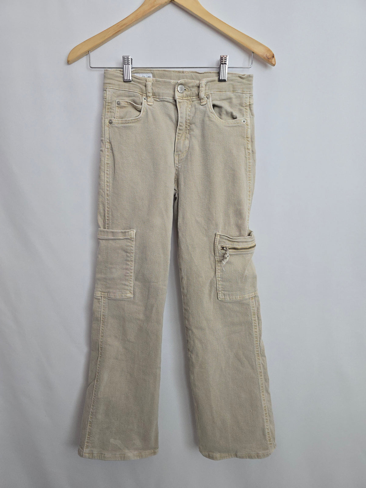PLAY Zara Beige Cargo Denim • 11-12 years