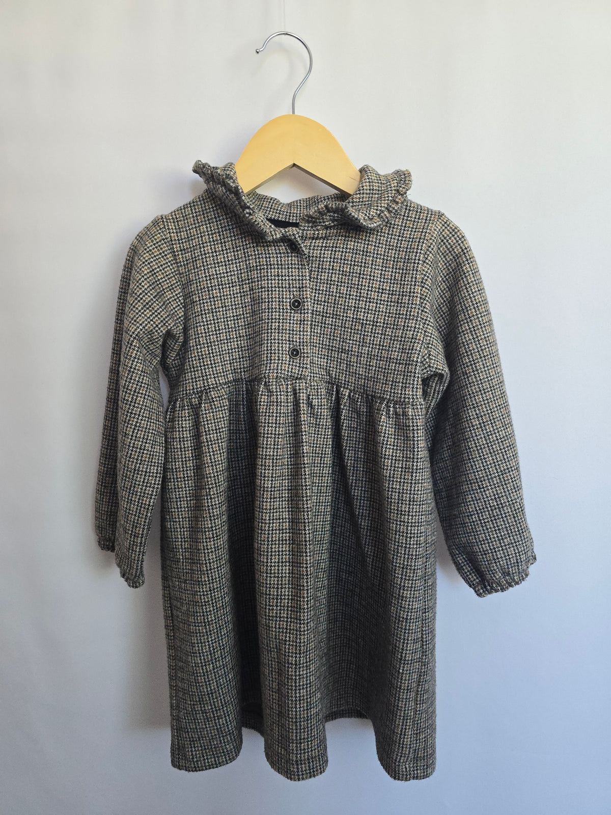 Zara Brown Plaid Collared Dress • 3-4 years