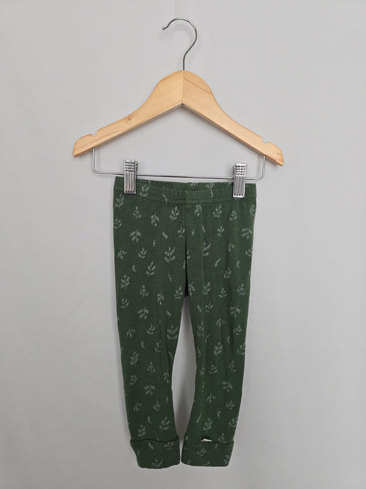 Little & Lively Eucalyptus Floral Leggings • 12-18 months