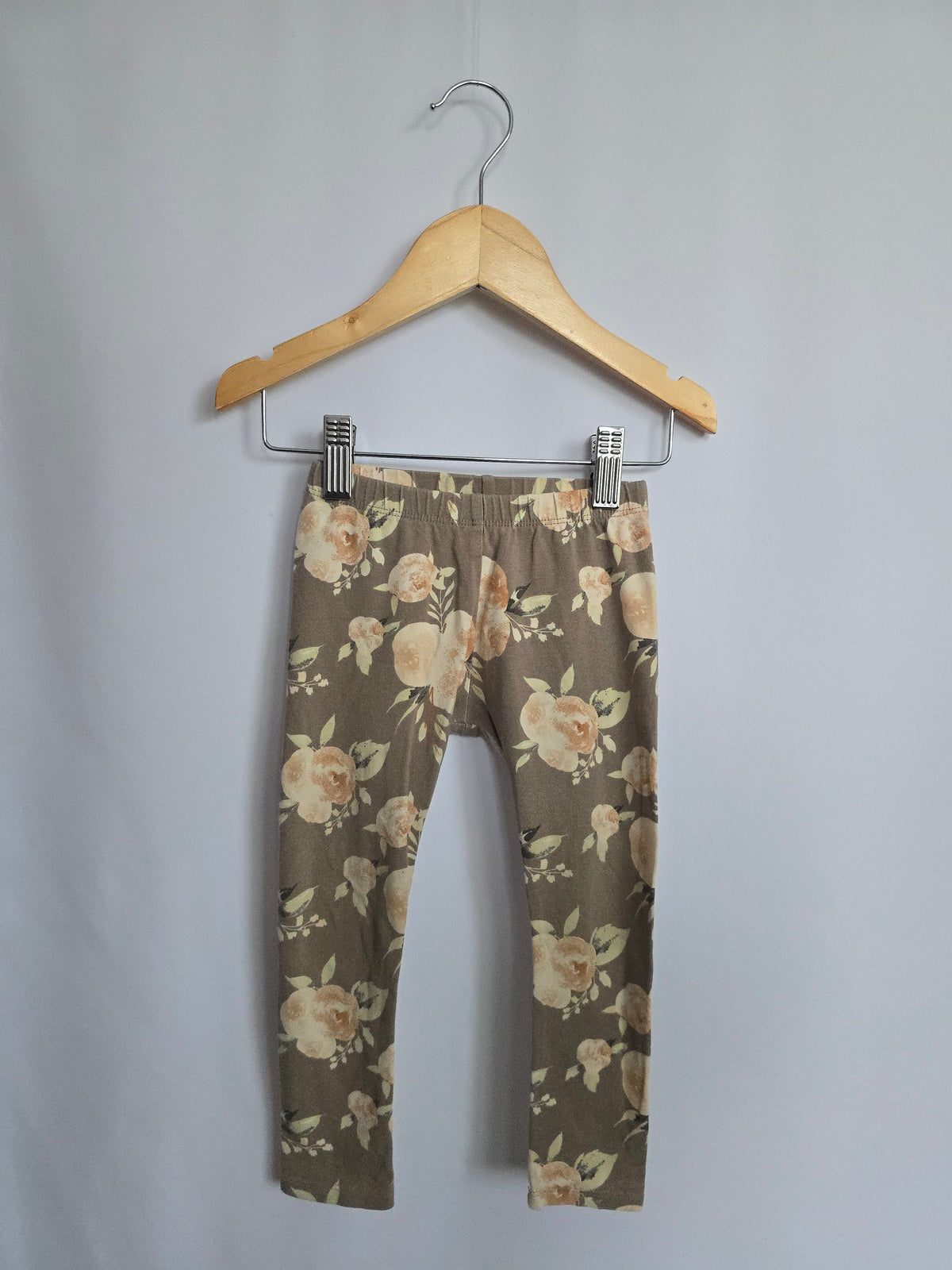 PLAY Jax & Lennon Grey Floral Leggings • 18-24 months