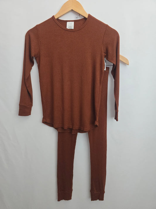 Tiny Button Apparel Rust Ribbed Lounge Set • 7-8 years