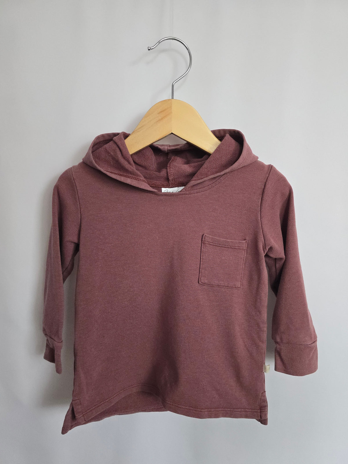 Jax & Lennon Plum Terry Pocket Hoodie • 12-18 months