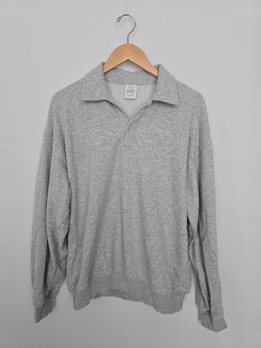 TNA Grey Airy Fleece Relaxed Crew • Medium