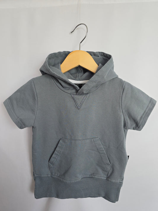 Little Bipsy Slate Blue Short Sleeve Hoodie • 18-24 months