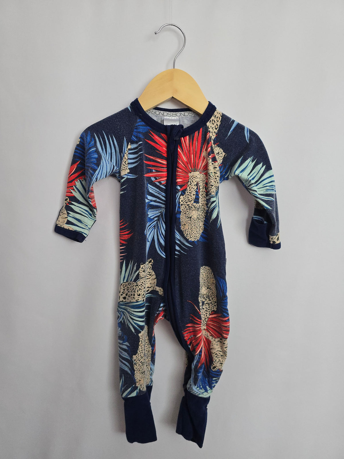 PLAY Bonds Wondersuit Blue Leopard • 3-6 months