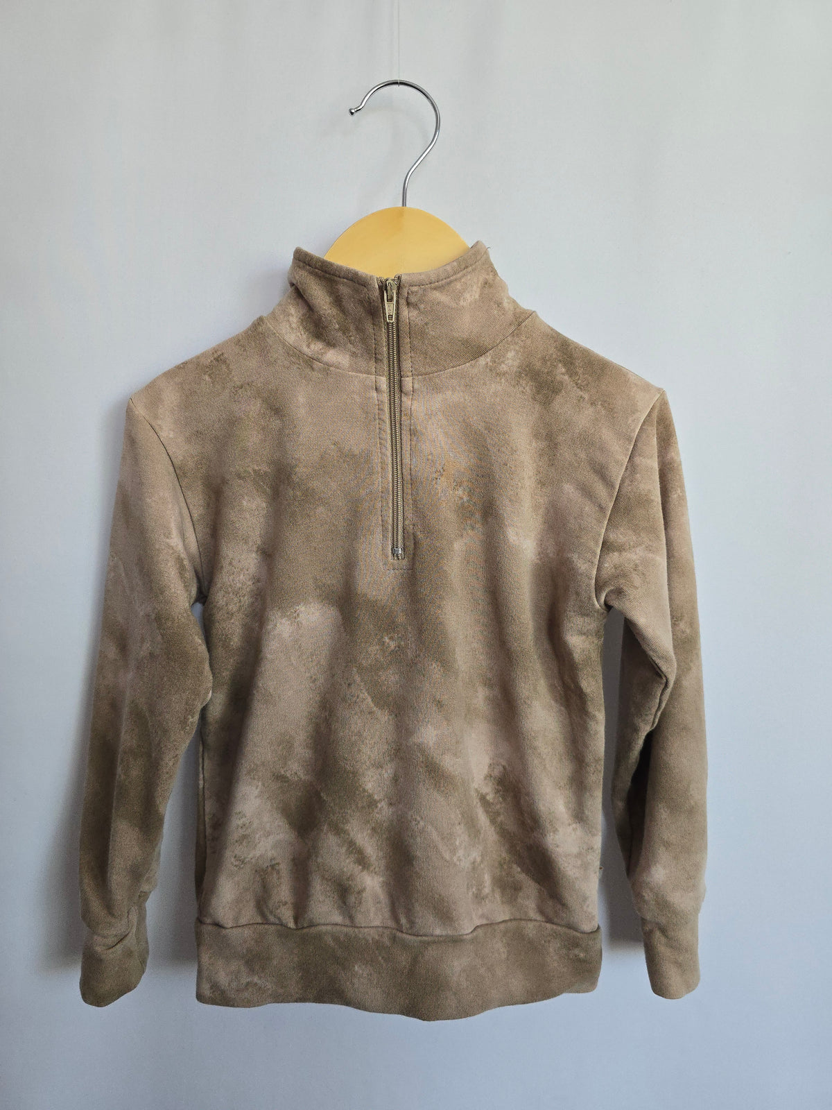Jax & Lennon Tan Stonewash 1/4 Zip Sweater • 18-24 months