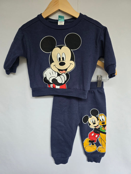 Disney Baby Mickey & Friends Side by Side Crewneck & Joggers (2) • 3-6 months
