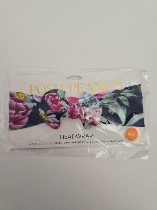 NEW Posh Peanut Navy Floral Small Bow Headband