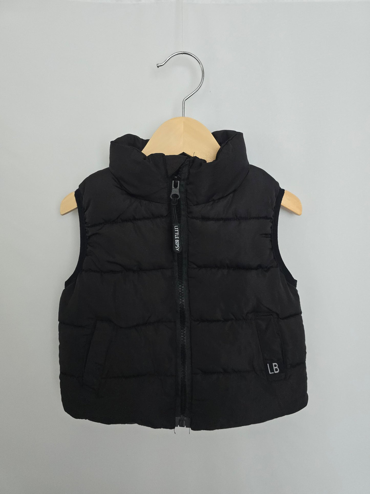 Little Bipsy Black Puffer Vest • 6-12 months