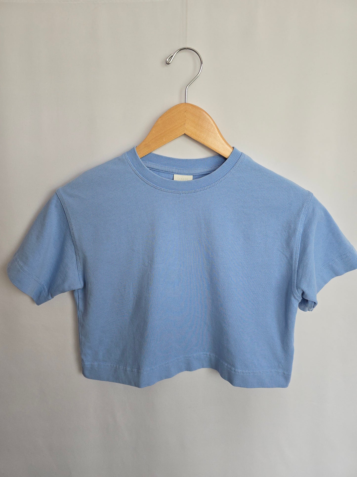 Zara Sky Blue Boxy Tee • 8-9 years