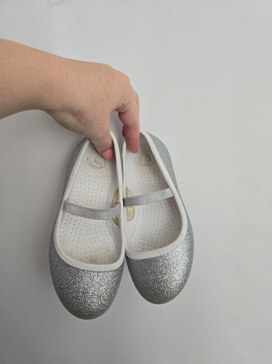 Native Sliver Glitter Margo Ballet Flat • 11C