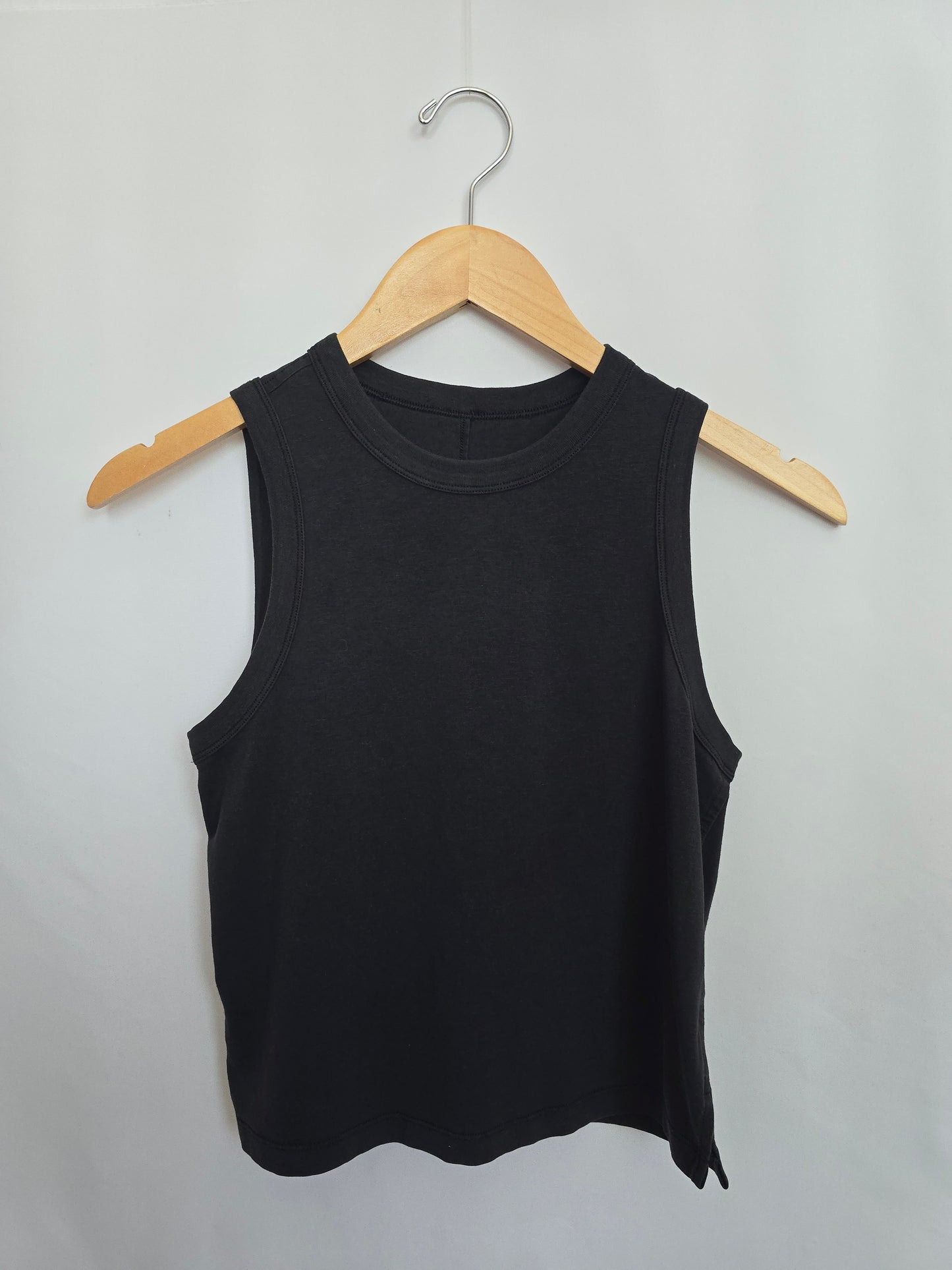 Lululemon Cotton High Neck Black Tank • Small