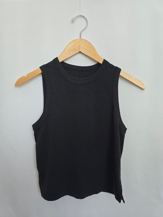 Lululemon Cotton High Neck Black Tank • Small