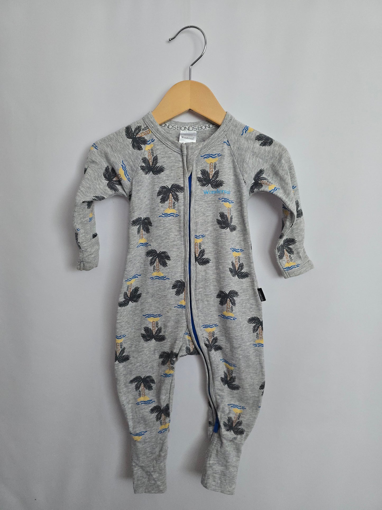PLAY Bonds Wondersuit Grey Beach Palms • 3-6 months