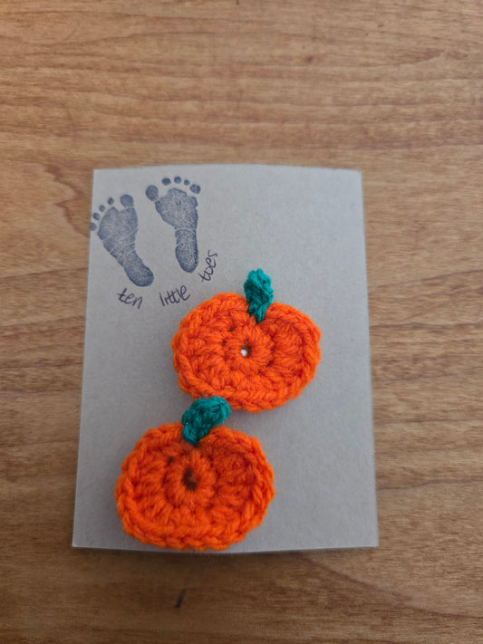 2 Pack Bright Pumpkin Piggy Hairclip Set