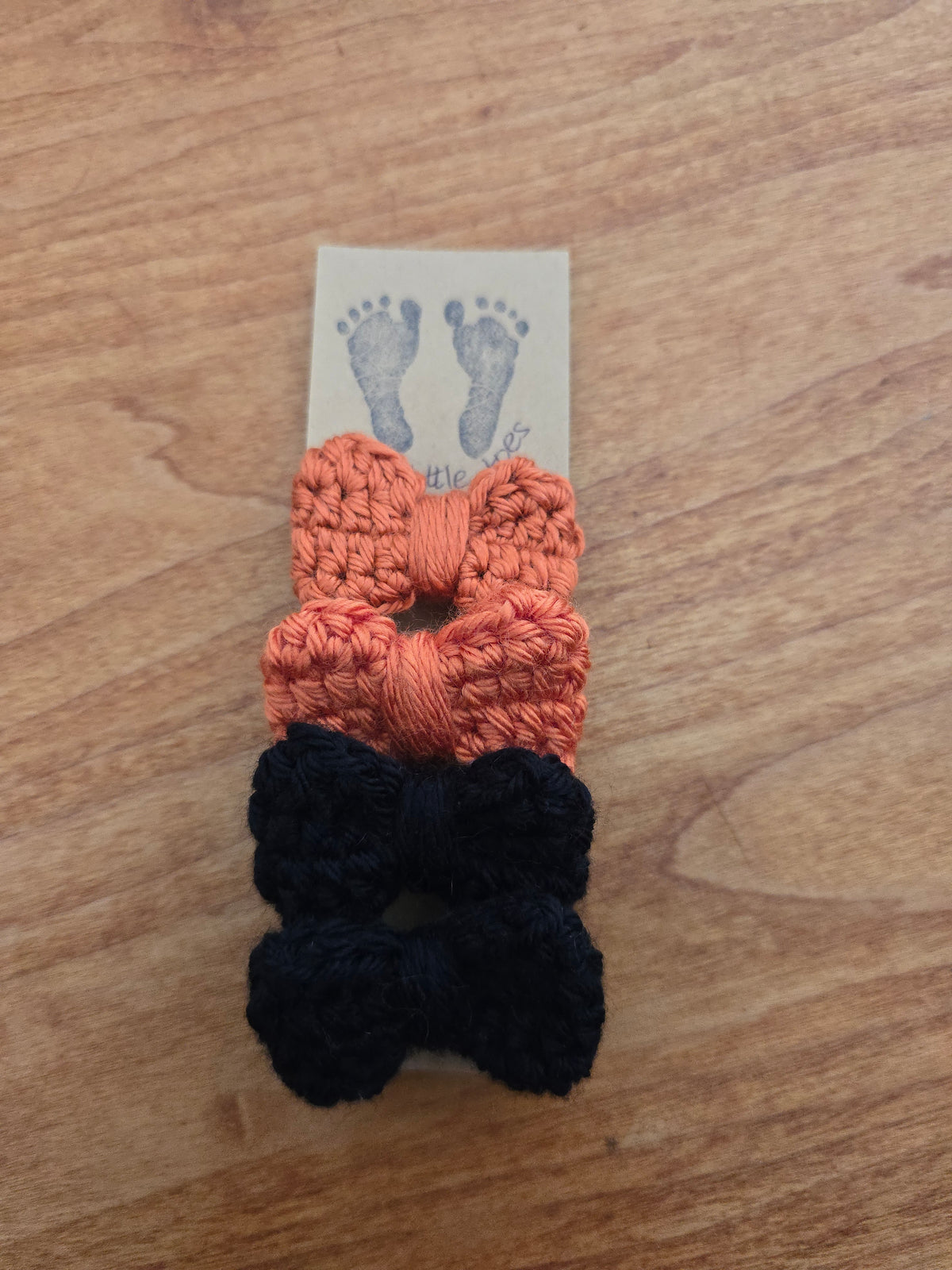 4 Pack Minibow Hair Elastics Piggy Sets  • 2 Pumpkin Spice, 2 Black