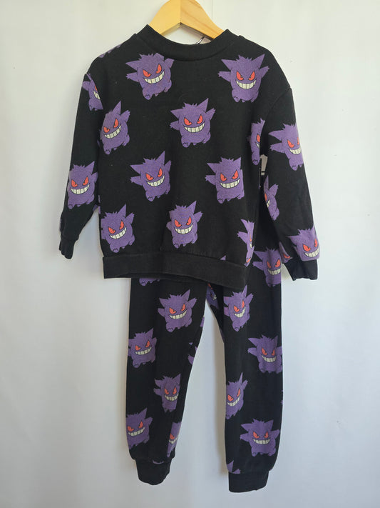 H&M x Pokemon Gengar Crewneck & Joggers Set • 3-4 years