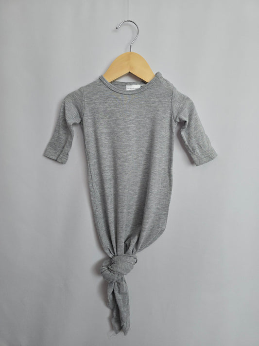 Tiny Button Apparel Grey Knotted Gown • 0-3 months