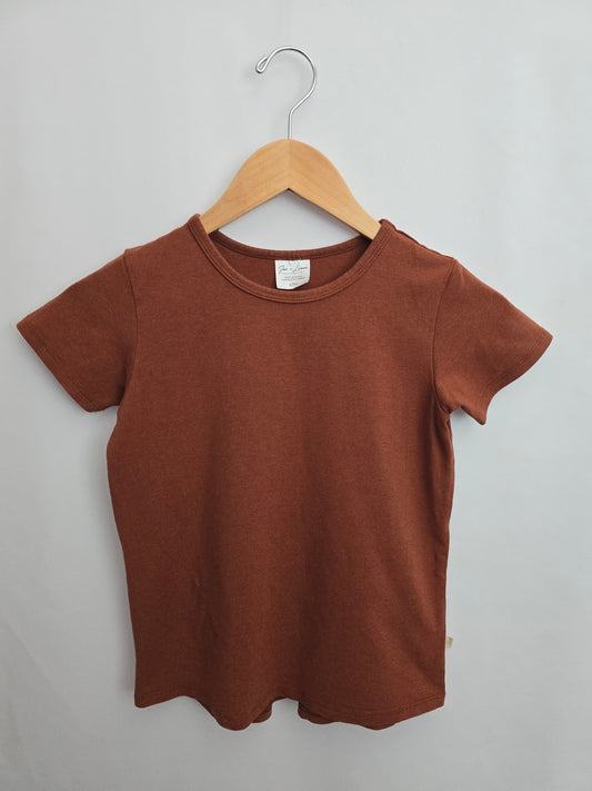Jax & Lennon Rust Basic Tee • 6-7 years
