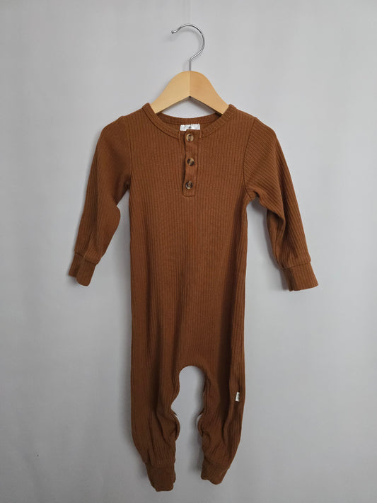 Fellow Human Camel Ribbed Romper •12-18 months