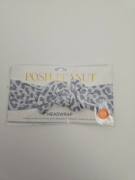 NEW Posh Peanut Grey Leopard Small Bow Headband