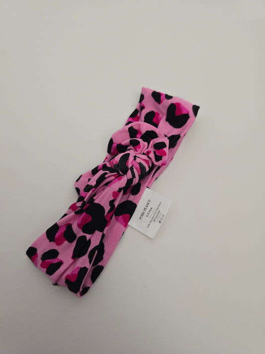Posh Peanut Pink Leopard Small Bow Headband