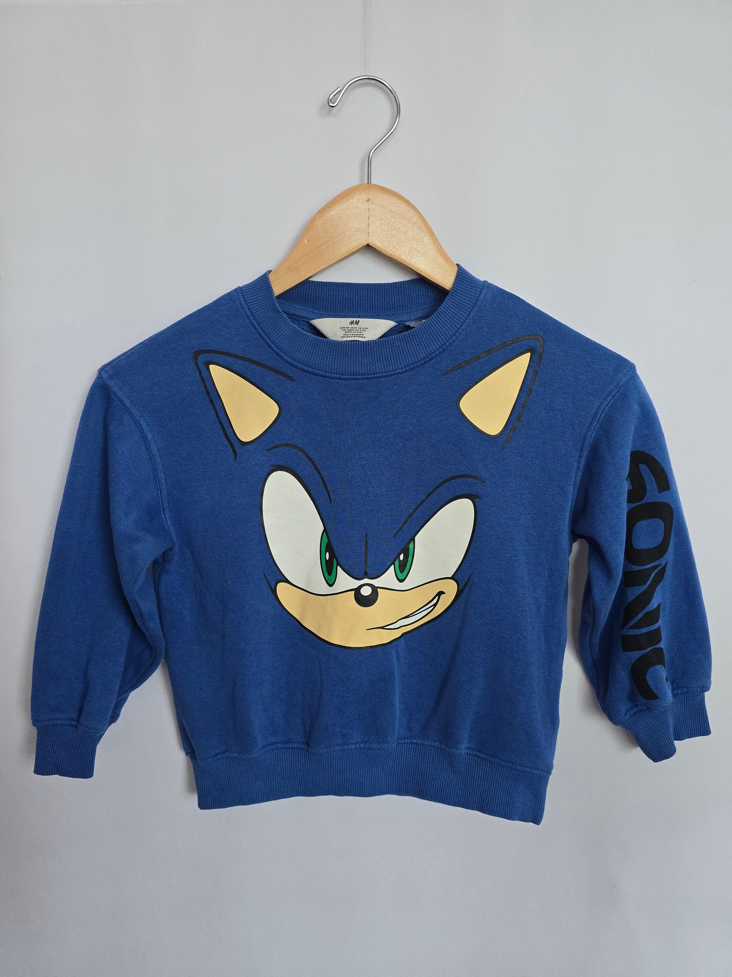H&M Blue Sonic Crewneck • 4-5 years