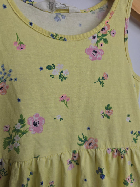 PLAY H&M Yellow Floral Tank Dress • 4-6 years