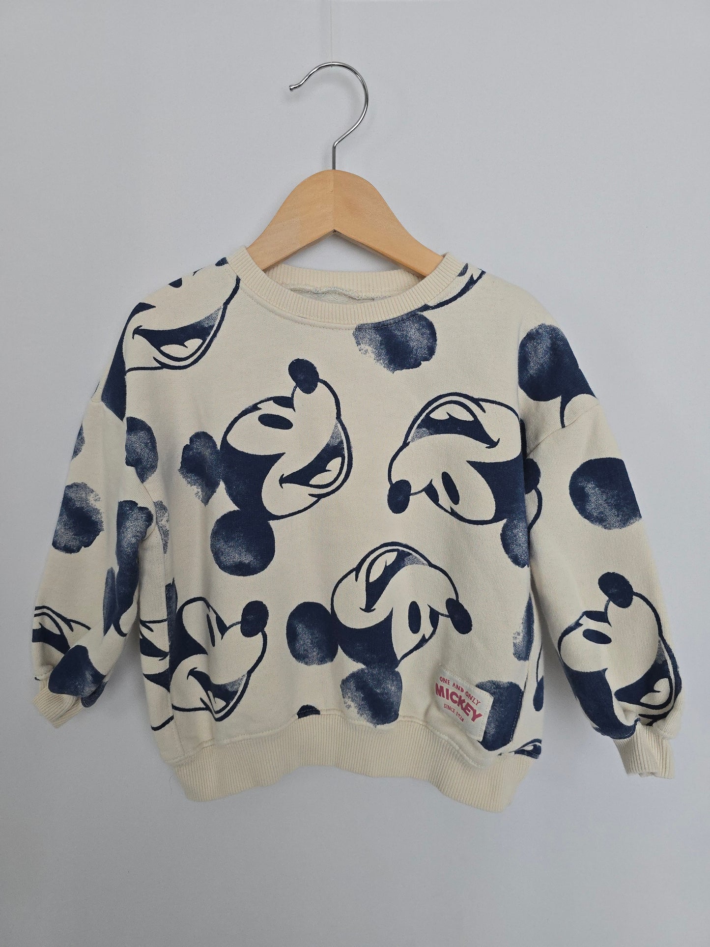 Zara Mickey Graphic Crew • 3-4 years