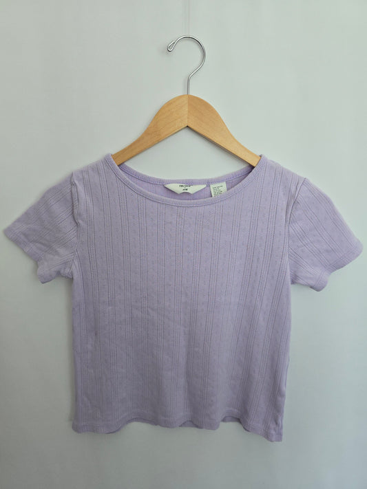 H&M Purple Pointelle Tee • 8-10 years