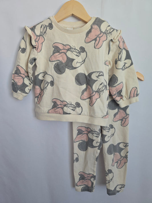H&M Disney Minnie Crewneck & Leggings Set • 12-18 months