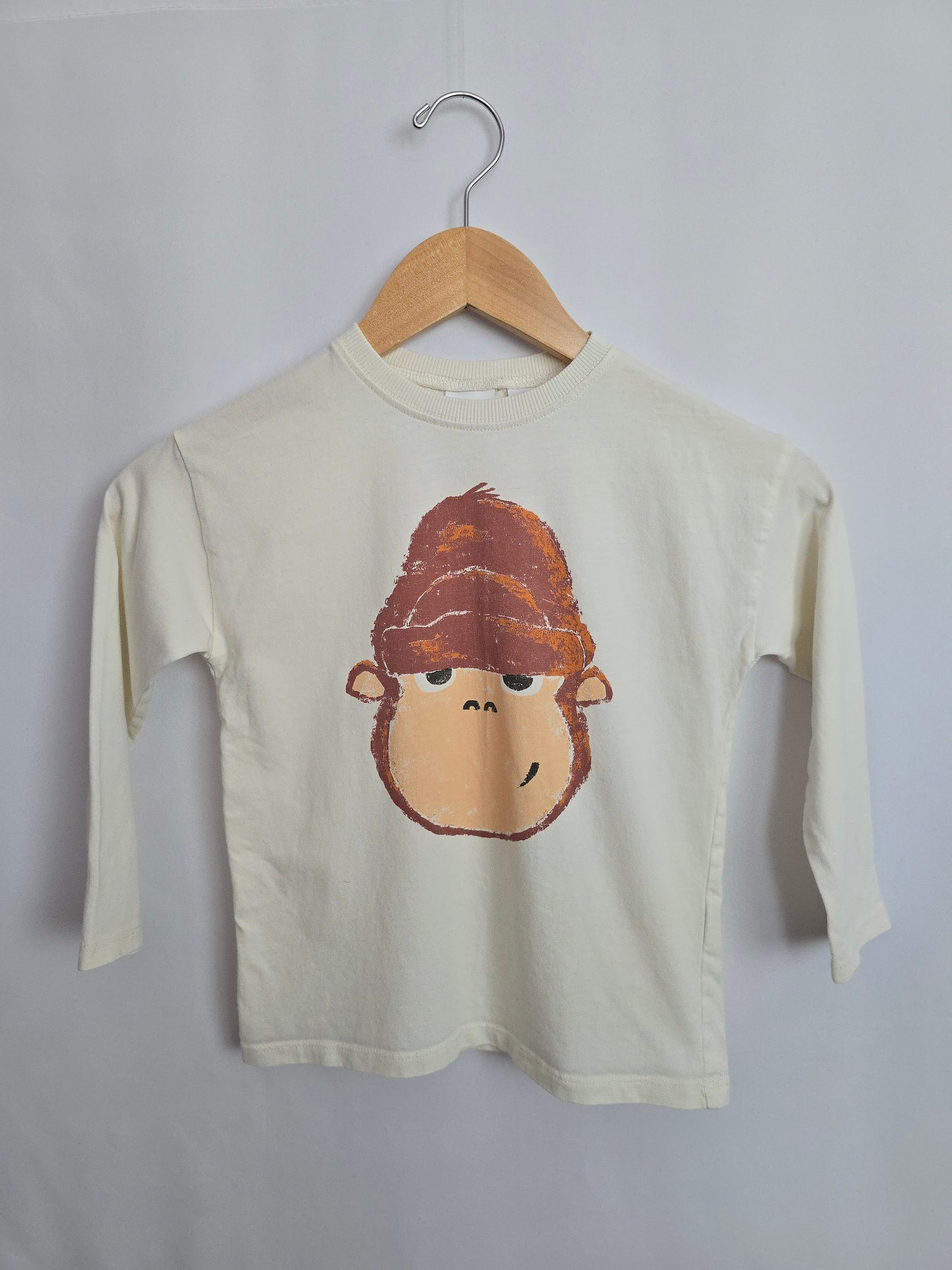 Zara Monkey Face Long Sleeve Shirt • 4-5 years