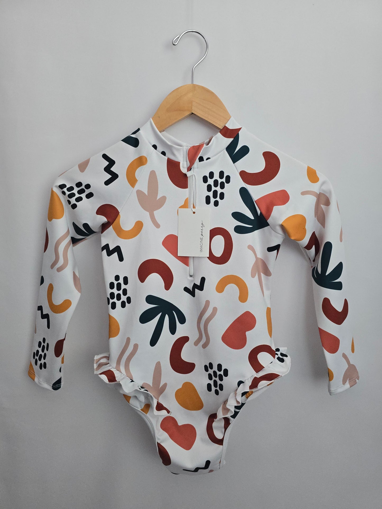 NEW Imagine Perry Abstract Shapes Rashsuit • 9-10 years