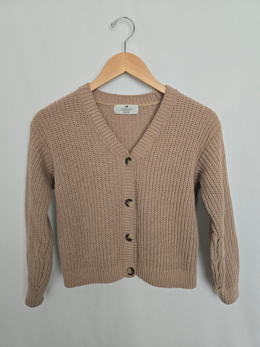 H&M Tan Chunky Knit Cardigan • 8-10 years