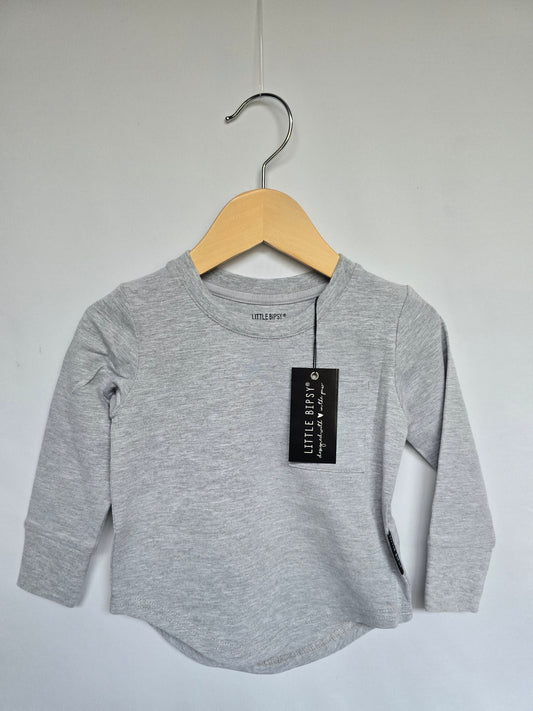 NEW Little Bipsy Grey Raglan Shirt • 12-18 months