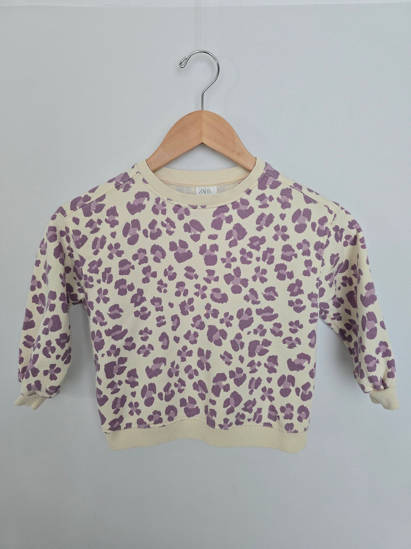 Zara Purple Leopard Crew • 4 years