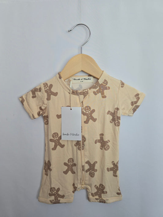 NEW Bambi & Birdie Gingerbread Shortie Romper • 0-3 months
