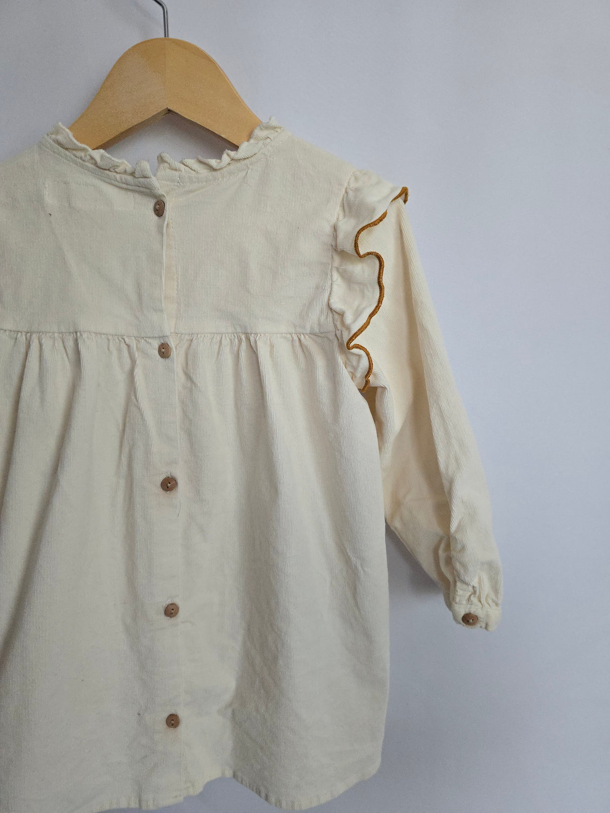 Zara Cream Embellished Top Cord Dress • 18-24 months