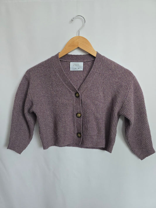 Zara Plum Soft Knit Cardigan • 6-7 years