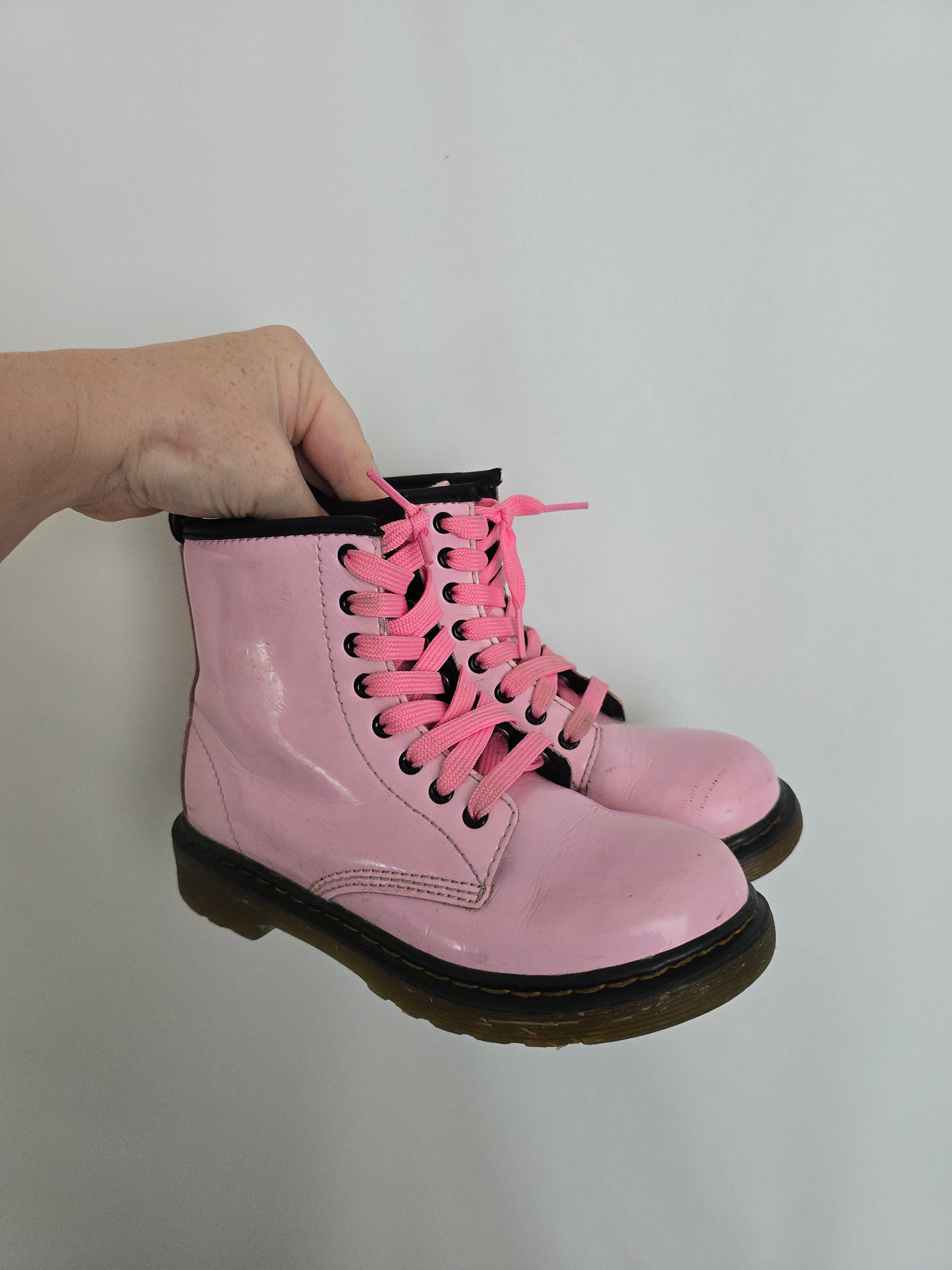 Doc Martens Light Pink Lace Up Boots  • J1