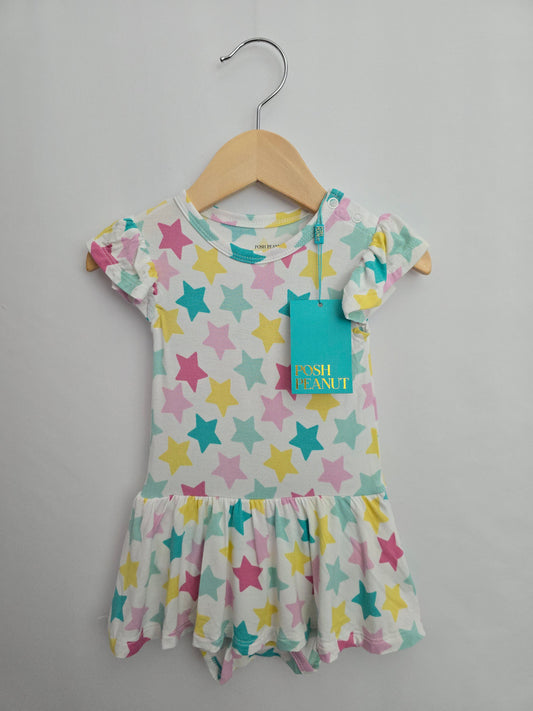 NEW Posh Peanut Stars Twirl Bodysuit • 12-18 months