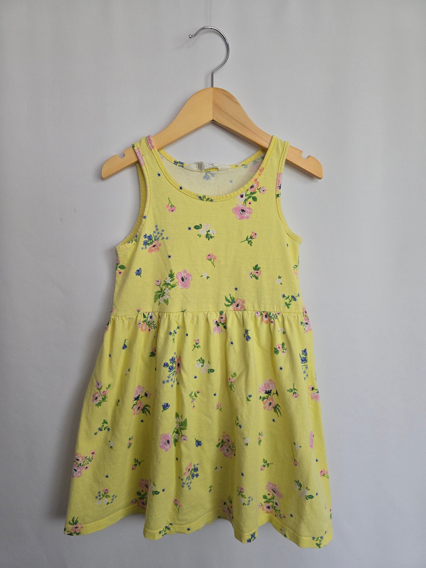 PLAY H&M Yellow Floral Tank Dress • 4-6 years