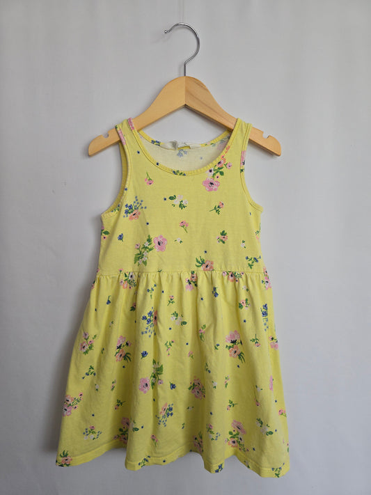 PLAY H&M Yellow Floral Tank Dress • 4-6 years