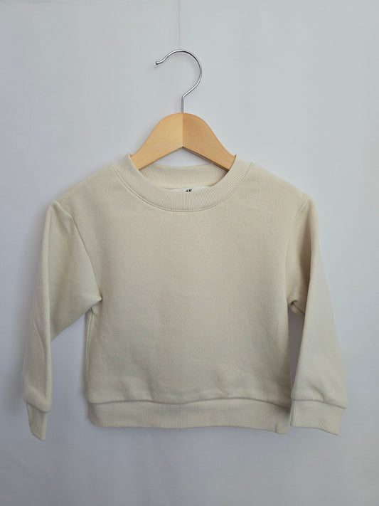 H&M Cream Crewneck • 18-24 months