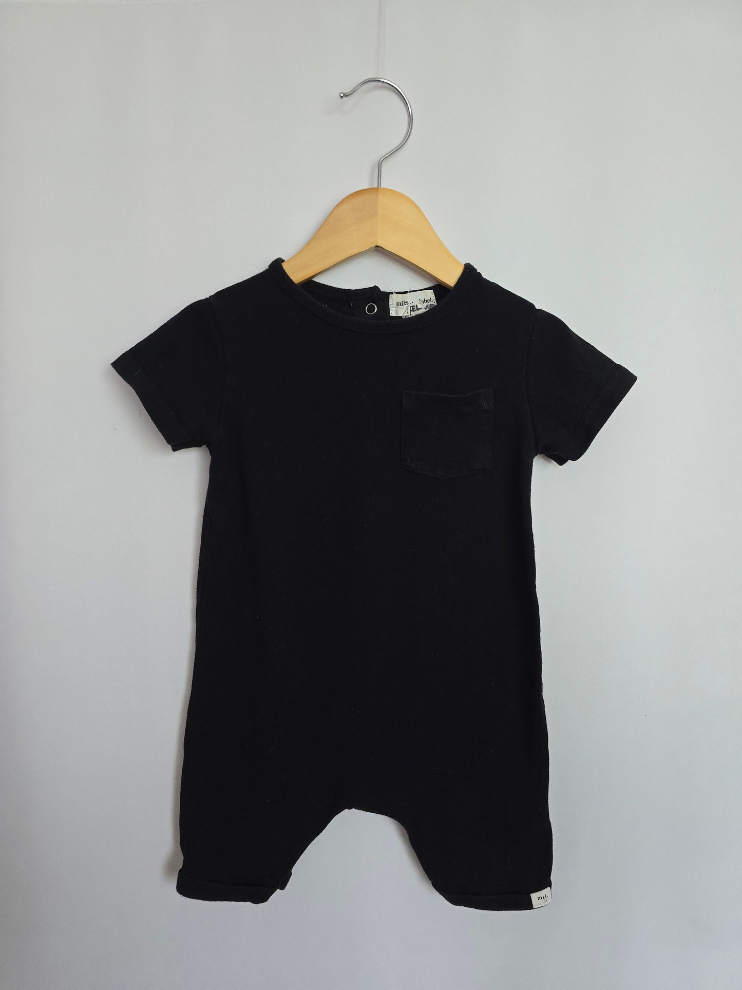 Miles The Label Black Shorts Romper • 18 months