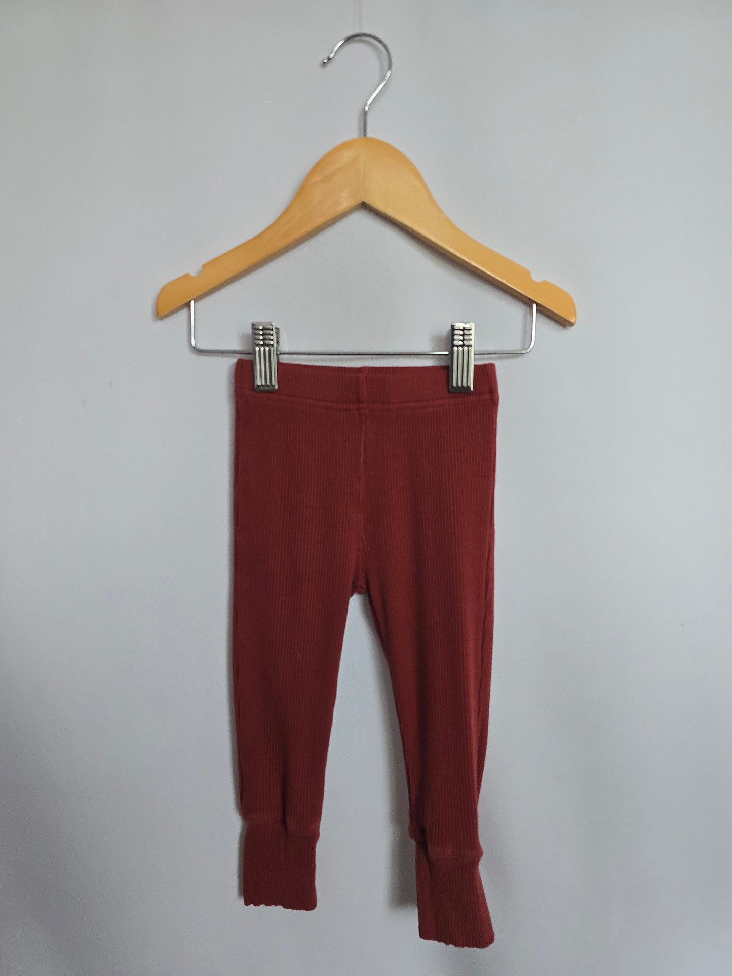Belan J Rust Ribbed Leggings • 12-18 months